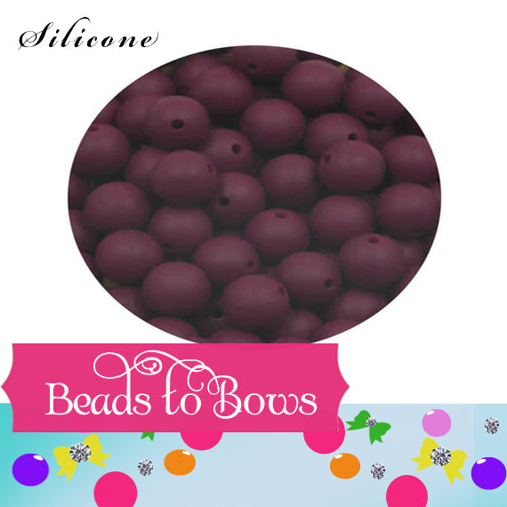 Silicone solids 15mm Wine Silicone Bead, Teething Silicone Beads, BeadedbPen Beads