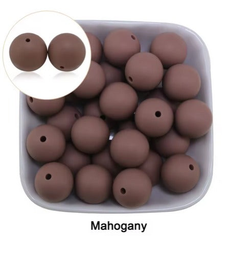 Silicone solids Beads, Mahogany Teething Silicone Beads, DIY Pen, Teething, lanyard, Bead, Food Grade Silicon Beads, Key Chain Silicone Beads