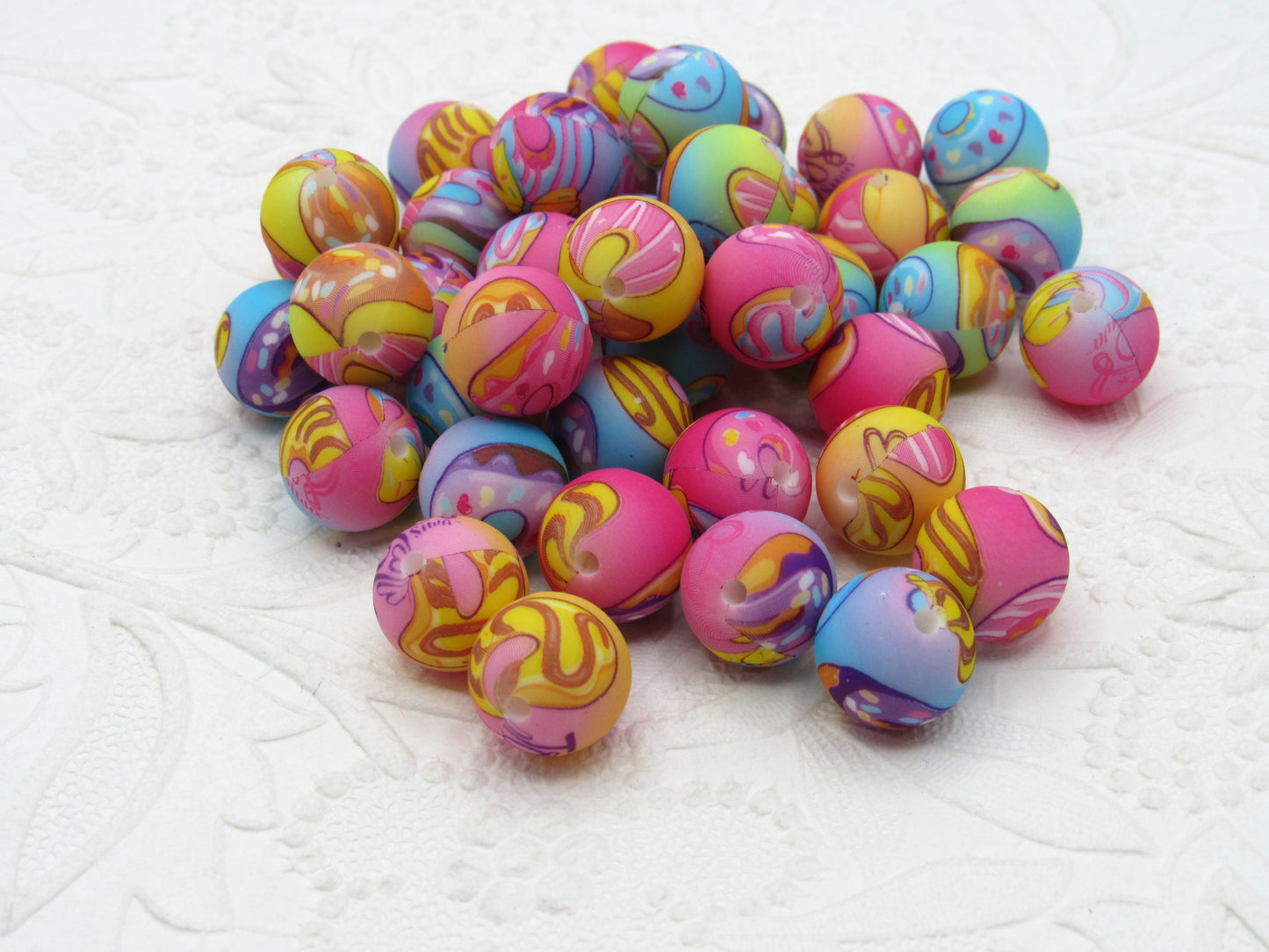 Silicone Prints 15mm Colorful marble patches with a beautiful mix of colorswith swirl patterns