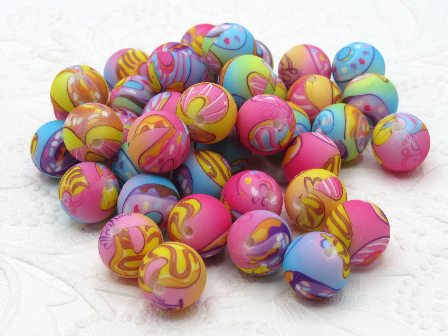 Silicone Prints 15mm Colorful marble patches with a beautiful mix of colorswith swirl patterns
