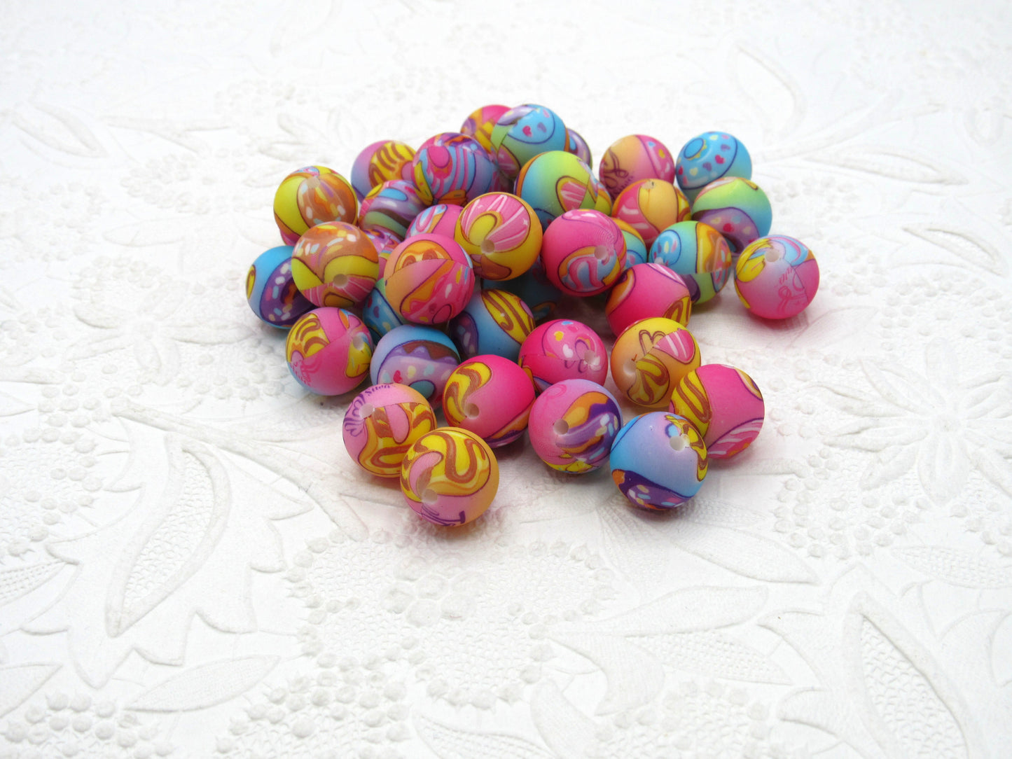 Silicone Prints 15mm Colorful marble patches with a beautiful mix of colorswith swirl patterns