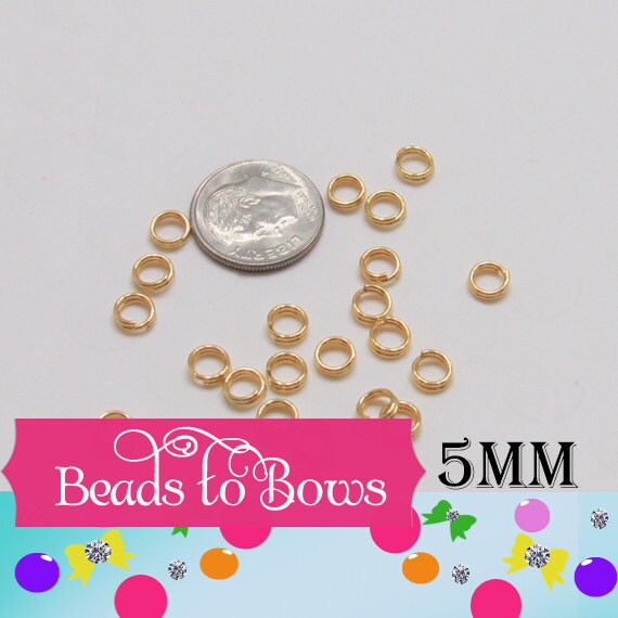 100 Quality 5 mm Double Loop Gold Split Ring, Jewelry Supply , Double Loop Split Ring Hold There Shape Better Than Standard One