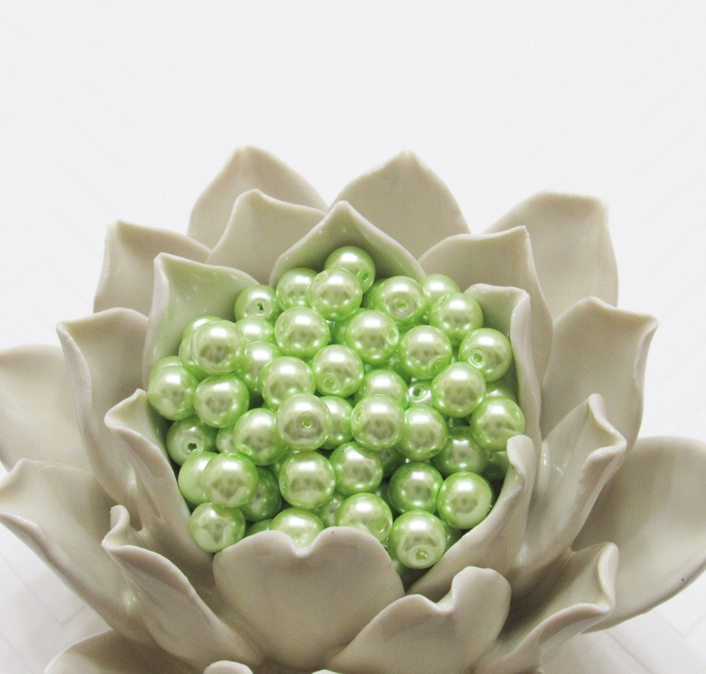 10mm Light Green Bubblegum Glass Pearls, Gumball Pearl, Chunky Pearls, Gumball Pearl Bead, Chunky Bead Necklace Supply, Jewelry Pearl