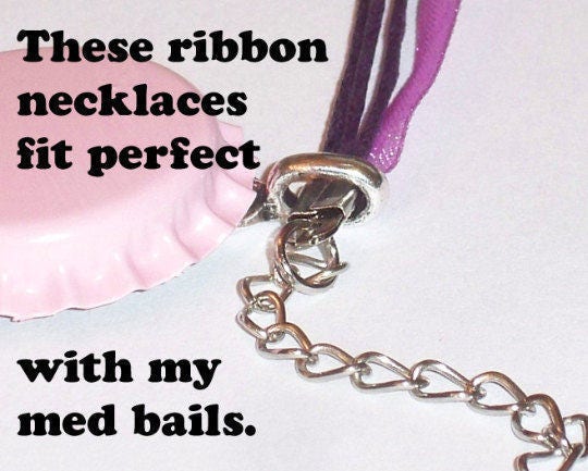 SALE 5 CT. 1.99 Brown 17 in. Organza Ribbon and Cord Necklaces, Bottlecap Supply, Pendant Necklace, Jewelry Supply, Organza Necklace
