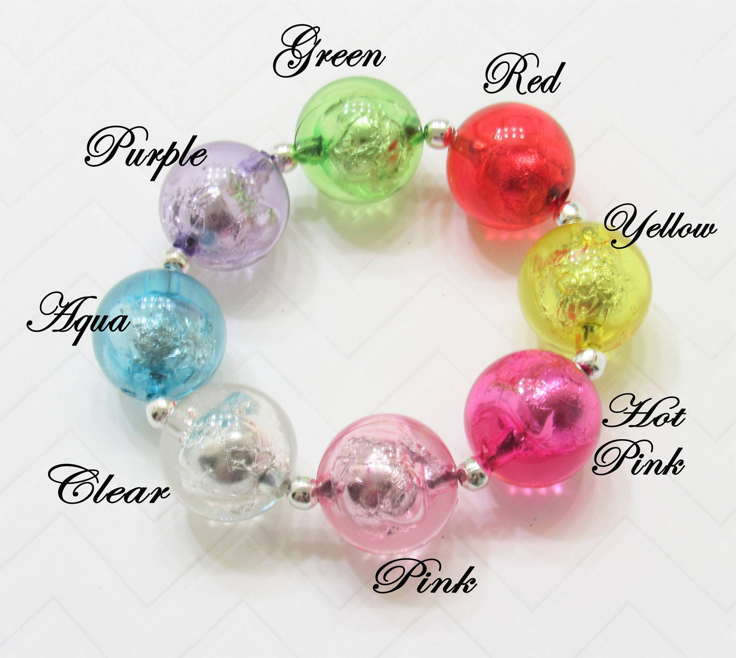 20mm Lilac Foil Beads, Bubblegum Bead In A Bead, Chunky Foil Bead, Chunky Bubblegum Necklace Bead Supply, Jewelry Supply