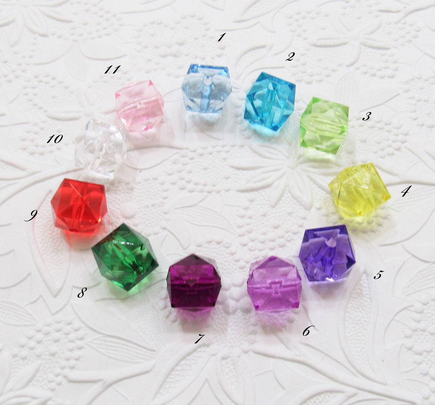 10Ct. Faceted 20mm Bubblegum Ice Cube Beads, Gumball Ice Cube Bead, Bubblegum Bead, Cube Transparent Beads, Chunky Necklace Supply
