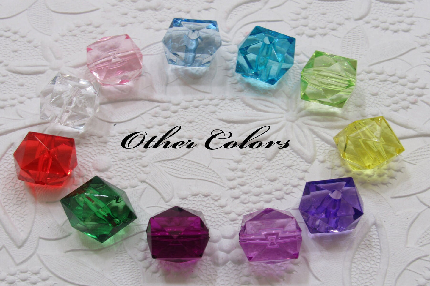 10ct. Purple 20mm Faceted Ice Cube Beads, Chunky Ice Cube Bead, Bubblegum Bead, Square Transparent Beads, Chunky Necklace Beadct.