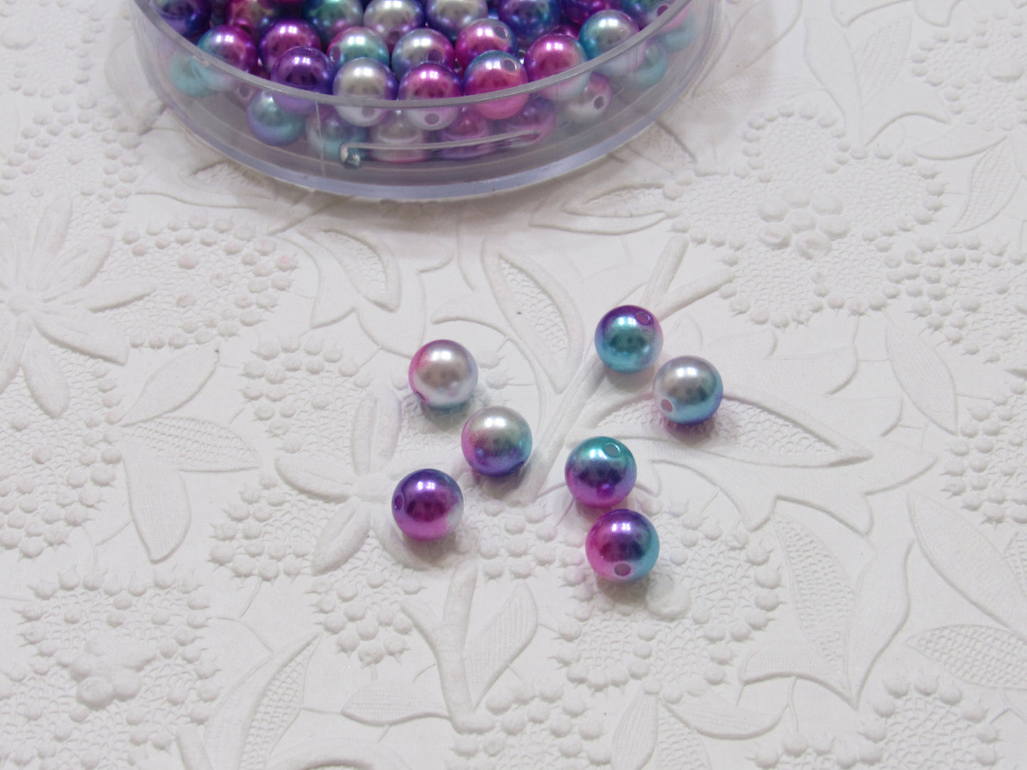 10mm Mermaid Bubblegum Pearls, Ombre Acrylic Pearls, Gumball Pearls, Bubblegum Necklace Supply Bead, Jewelry Supply, Supply