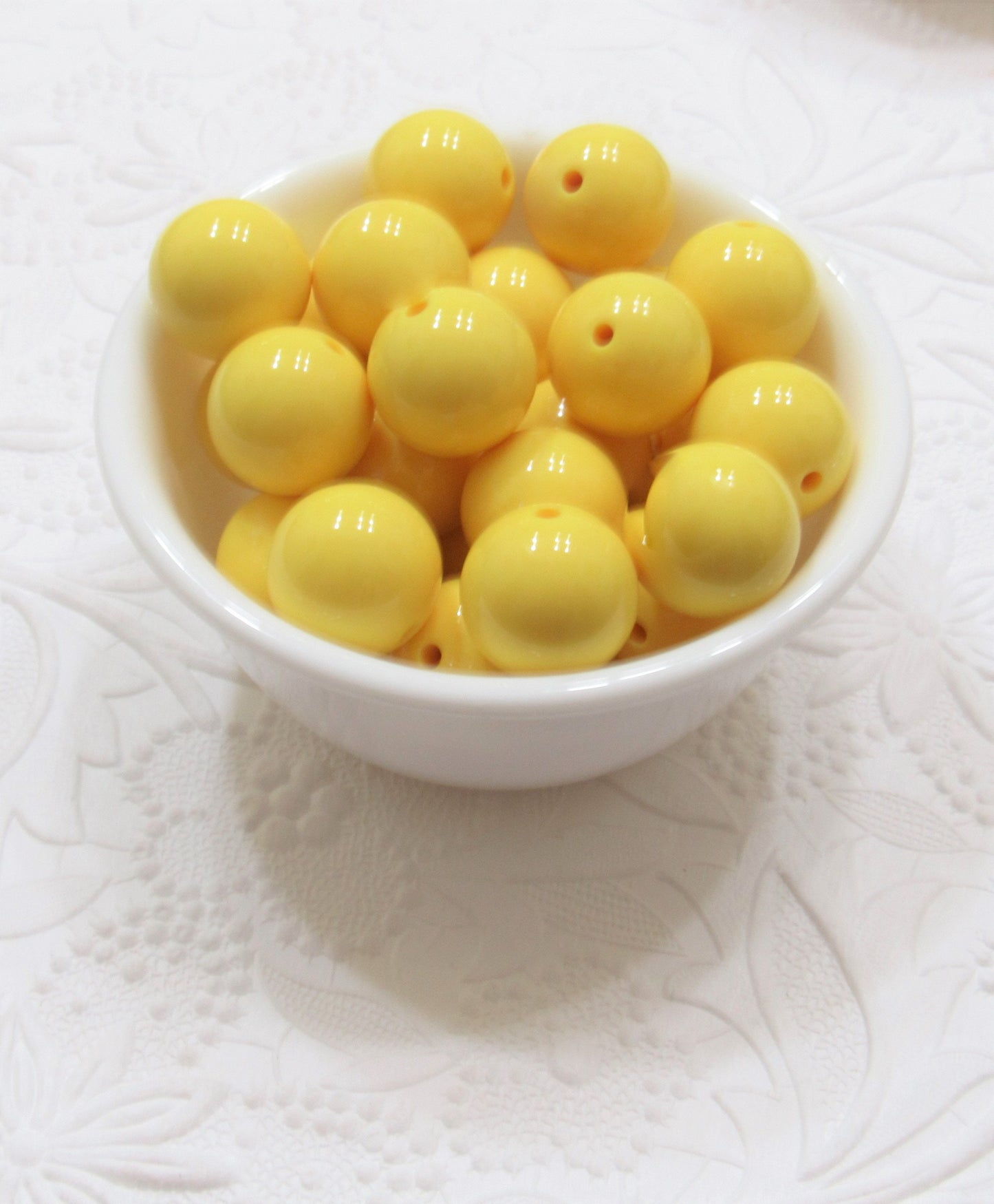 20mm Canary Yellow Acrylic Bubblegum Beads, Chunky Gumball Bead, Bubblegum Bead, Chunky Necklace Supply, Acrylic Bubblegum Bead