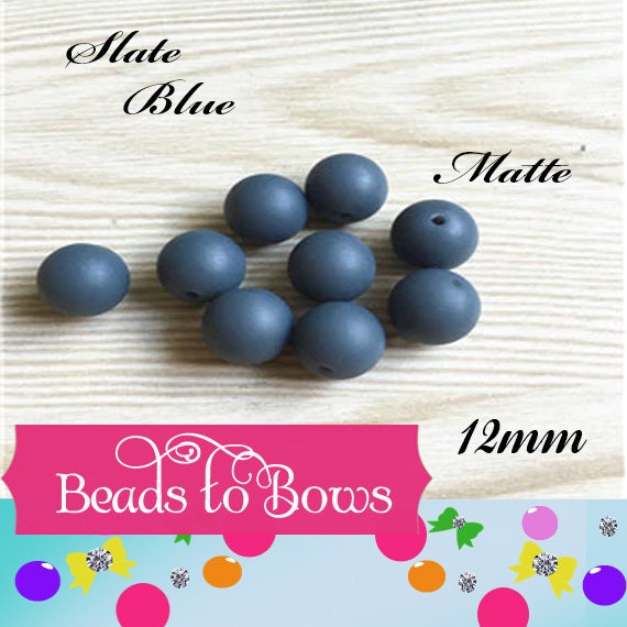 New 50 Matte 12mm Slate Blue Bubblegum Beads, Gumball Beads, Round Beads, Bubblegum Beads, Beading Supply, Jewelry Supply
