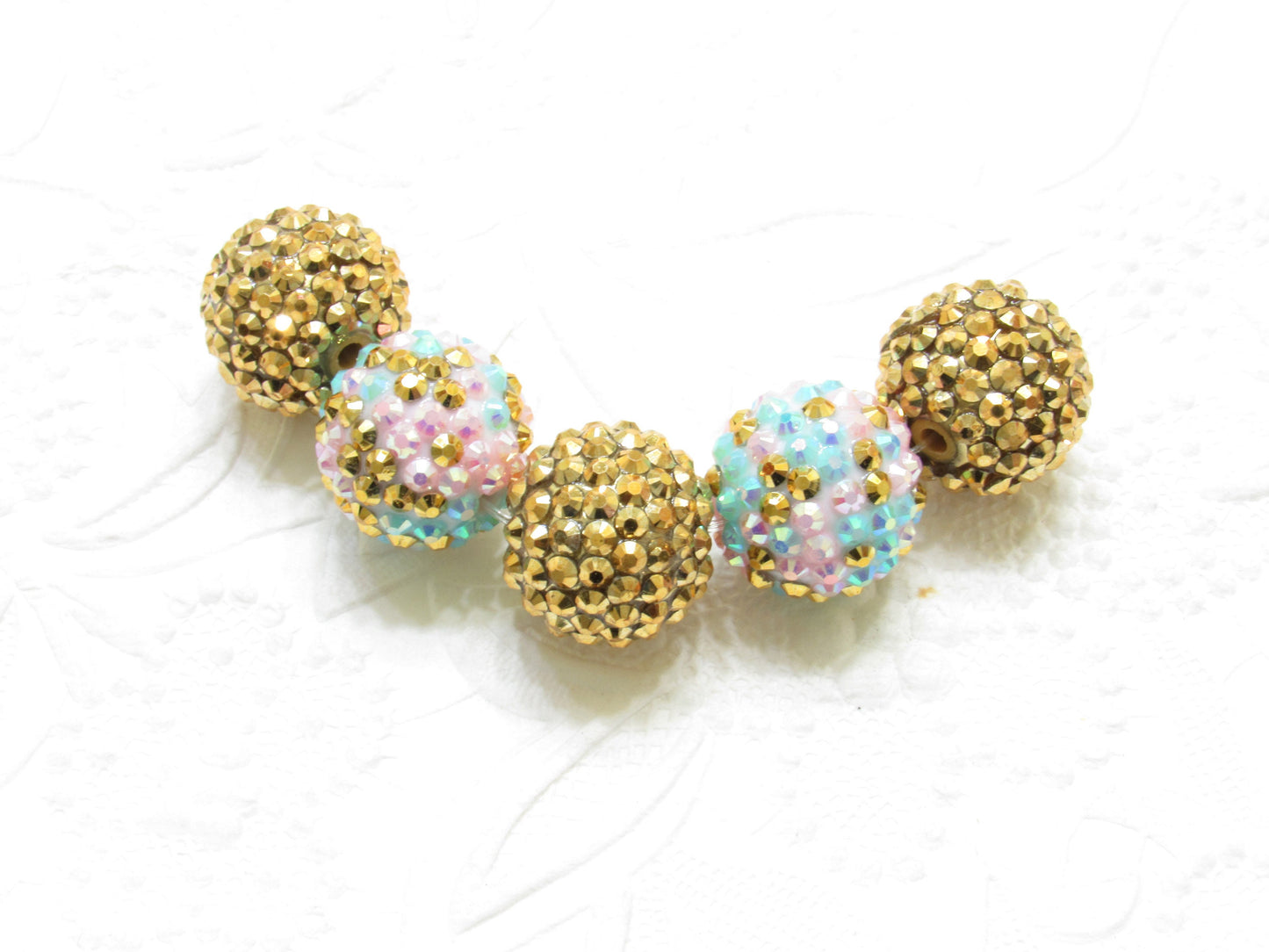 Chunky Rainbow 20mm Rhinestone Beads, Pink Gold and Aqua Confetti Beads, Bubblegum Rhinestone Beads, Chunky Rhinestone beads, Bead Supply