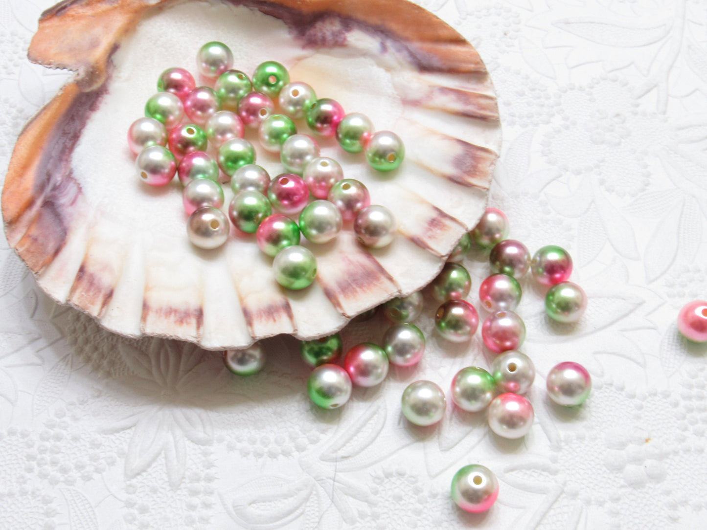 10 or 12mm Mermaid Bubblegum Pearls, Ombre Acrylic Pearls, Gumball Pearls, Bubblegum Necklace Supply Bead, Jewelry Supply, Supply