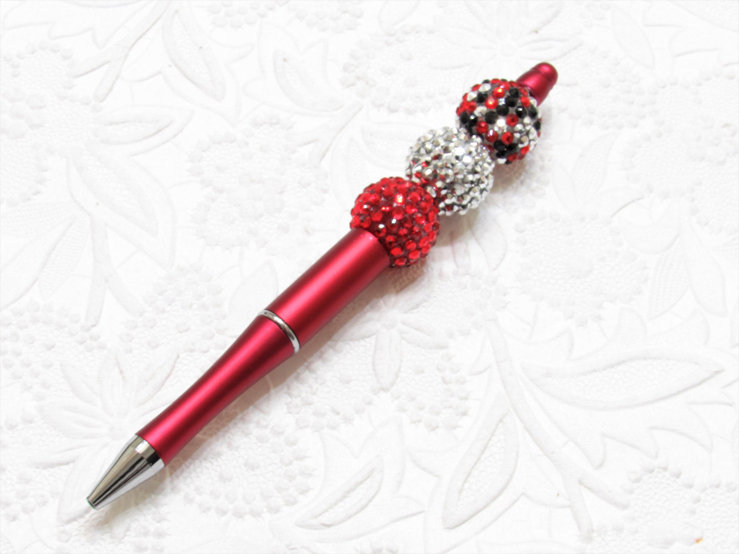 Red Bubblegum Beadable Pen Blanks, Beadable Pen, DIY Plastic Beadable Pens, Black Ink