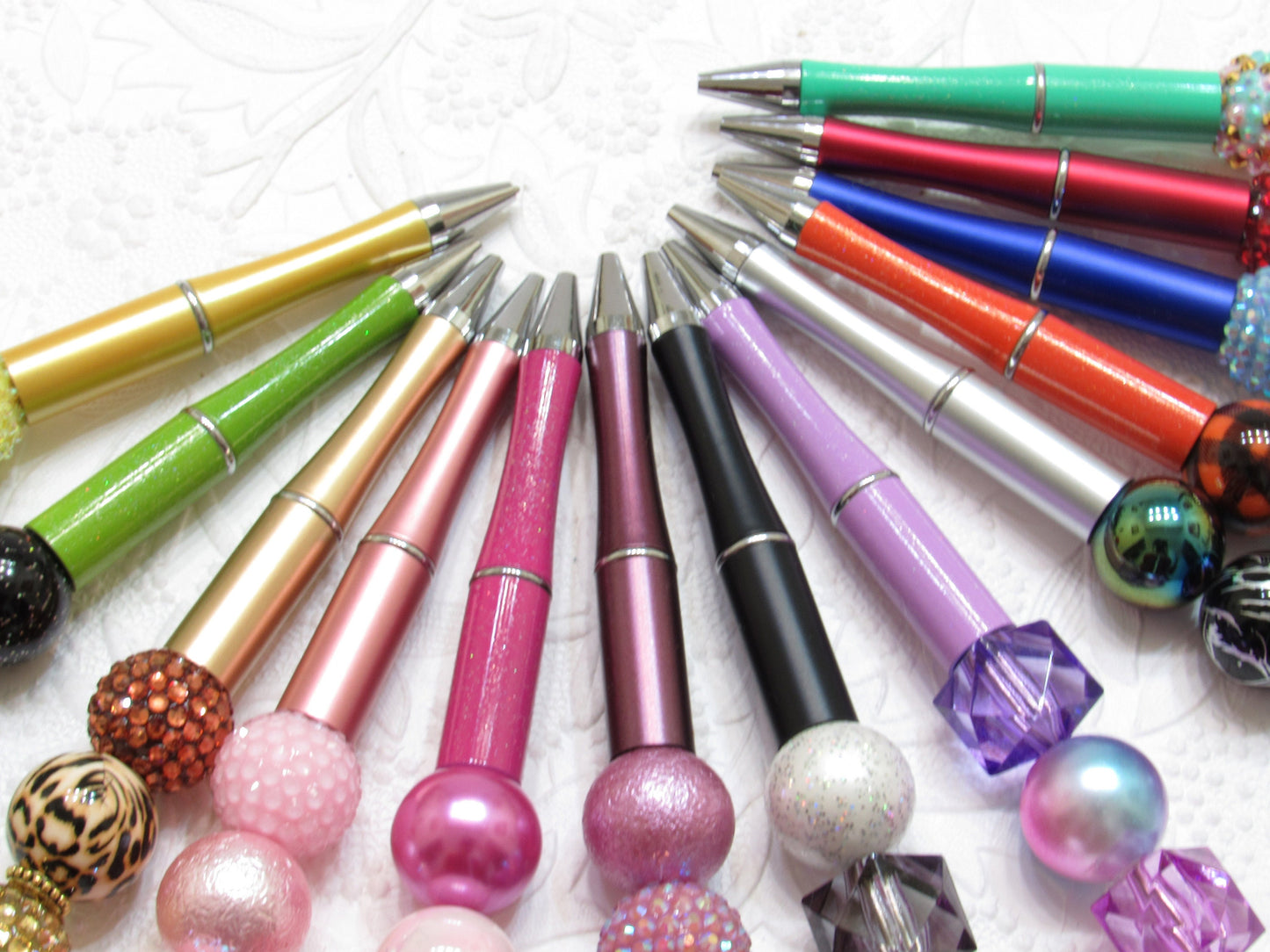 3 for 5.00 DIY Silver Bubblegum Beadable Pen, Beadable Pen Blanks, Lightweight Pen, DIY Plastic Beadable Pens, Black Ink