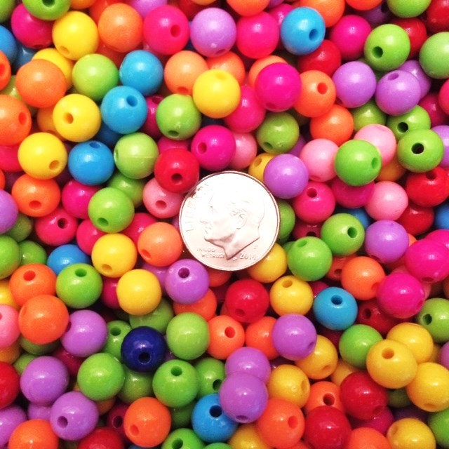 100ct 8mm Bubblegum Beads, Chunky Bubblegum Beads, Chunky Gumball Beads, Chunky Necklace Bead Supply, Jewelry Beads, You Choose colors
