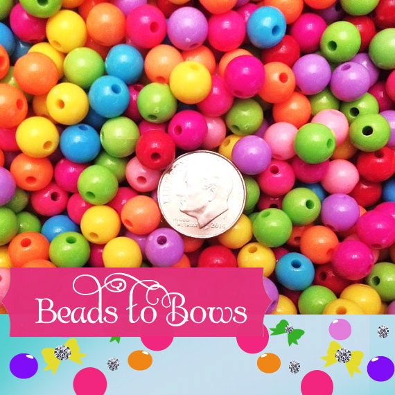 100ct 8mm Bubblegum Beads, Chunky Bubblegum Beads, Chunky Gumball Beads, Chunky Necklace Bead Supply, Jewelry Beads, You Choose colors