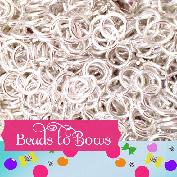 100 Quality 7mm Jump Rings, Silver Colored Jump Rings, Jewelry Findings, Bottlecap Jump Rings,