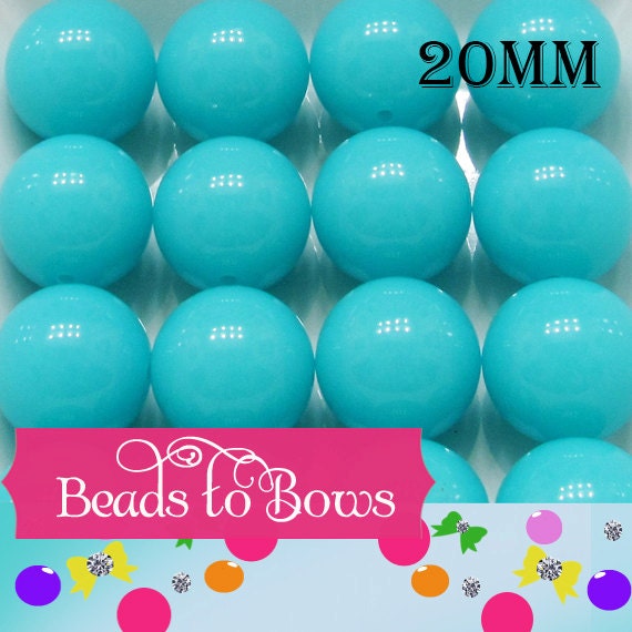10 Neon Blue 20mm Bubblegum Beads, Chunky Neon Blue Acrylic Beads, Bubblegum Bead Supply, Acrylic Beads, Jewelry Supply