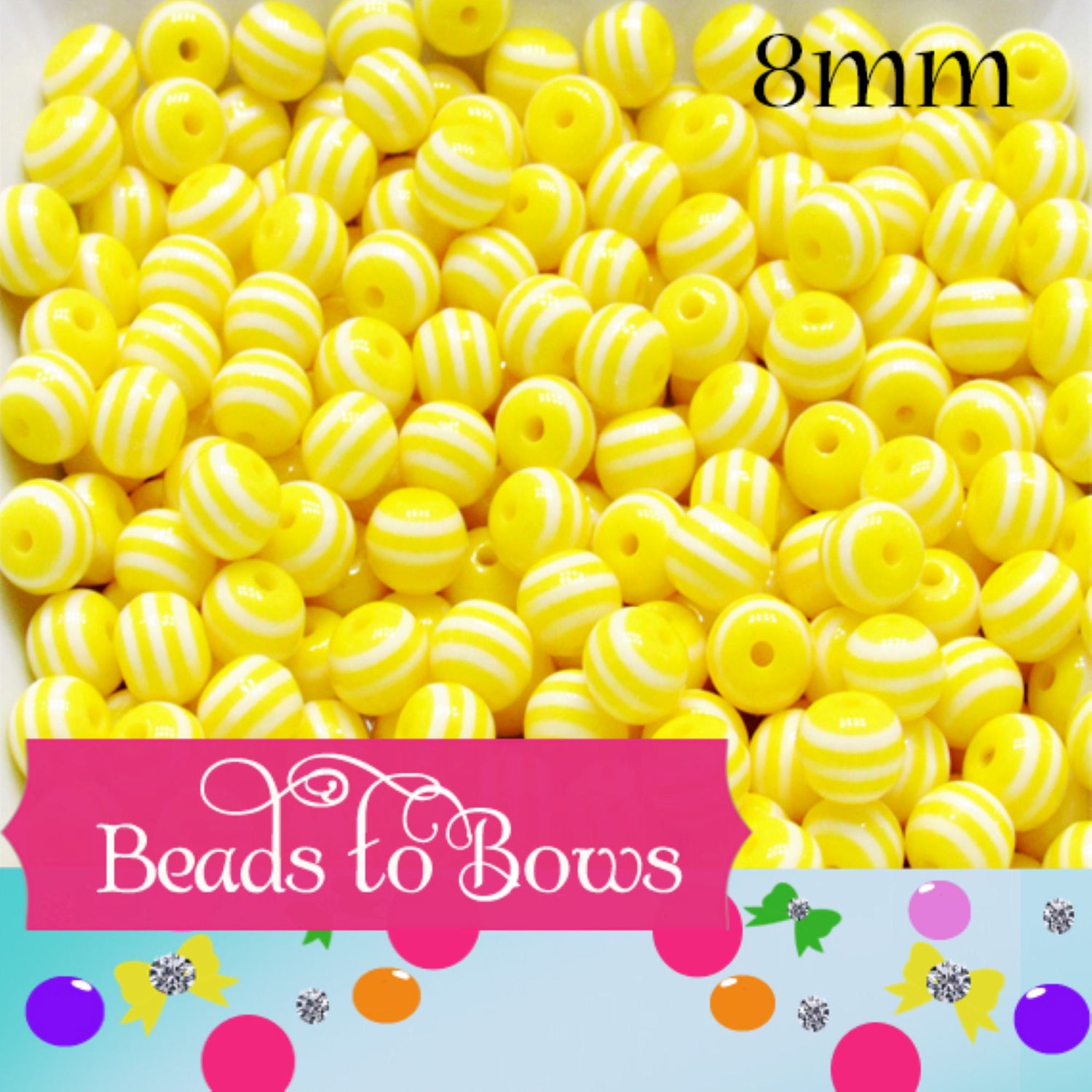 8mm, 10mm, 12mm Bubblegum Beads