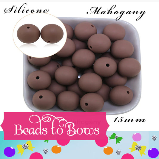 Silicone solids Beads, Mahogany Teething Silicone Beads, DIY Pen, Teething, lanyard, Bead, Food Grade Silicon Beads, Key Chain Silicone Beads