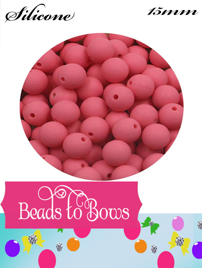 Silicone solids 15mm Sakura Silicone Bead, Teething Silicone Beads, BeadedbPen Beads