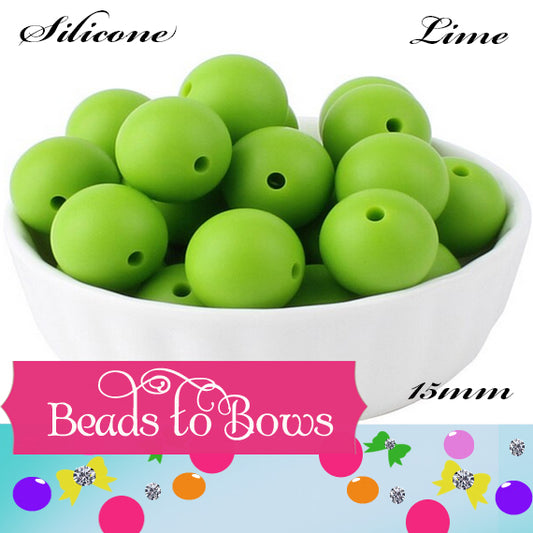 Silicone solids 15mm Lime Silicone Beads, Solid Lime Silicone