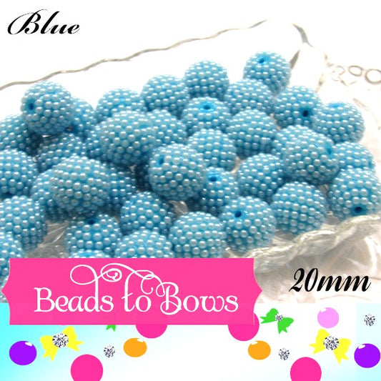 Rhinestone pearls 20mm, Blue rhinestone Pearls, Rhinestone Pearl beads, Bubblegum Pearls                              (Copy) (Copy) (Copy)