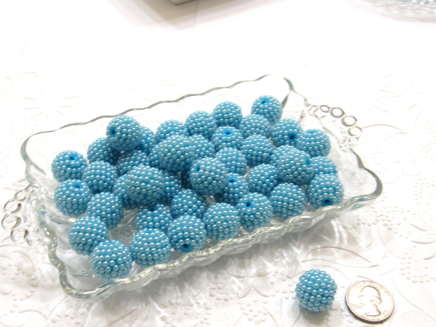 Rhinestone pearls 20mm, Blue rhinestone Pearls, Rhinestone Pearl beads, Bubblegum Pearls                              (Copy) (Copy) (Copy)