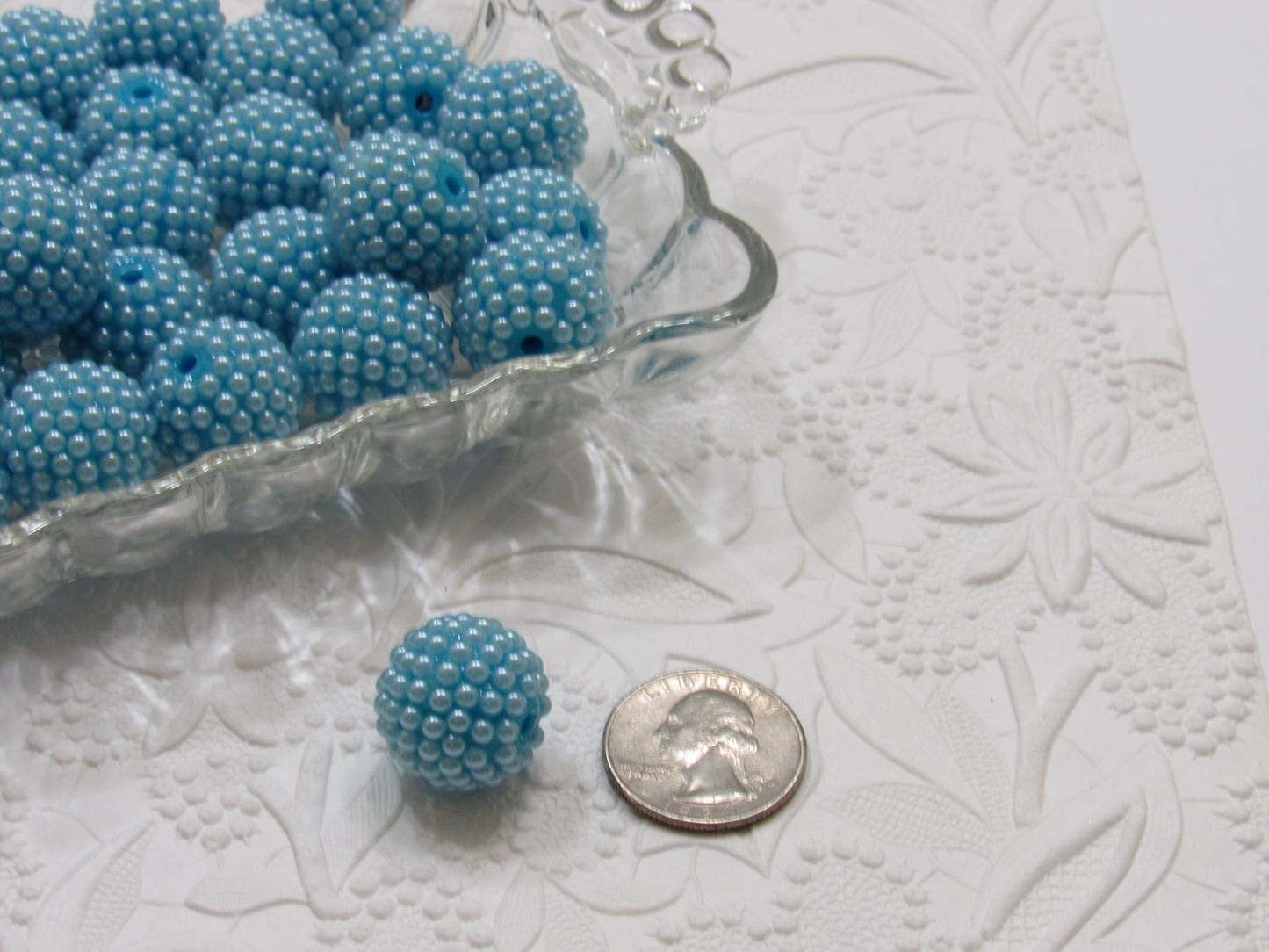 Rhinestone pearls 20mm, Blue rhinestone Pearls, Rhinestone Pearl beads, Bubblegum Pearls                              (Copy) (Copy) (Copy)