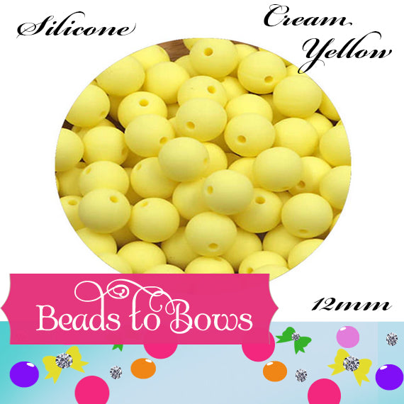 Silicone solids 15mm Yellow Silicone Bead, Teething Silicone Beads, BeadedbPen Beads