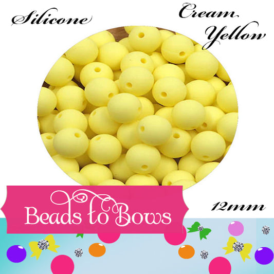 Silicone solids 15mm Yellow Silicone Bead, Teething Silicone Beads, BeadedbPen Beads