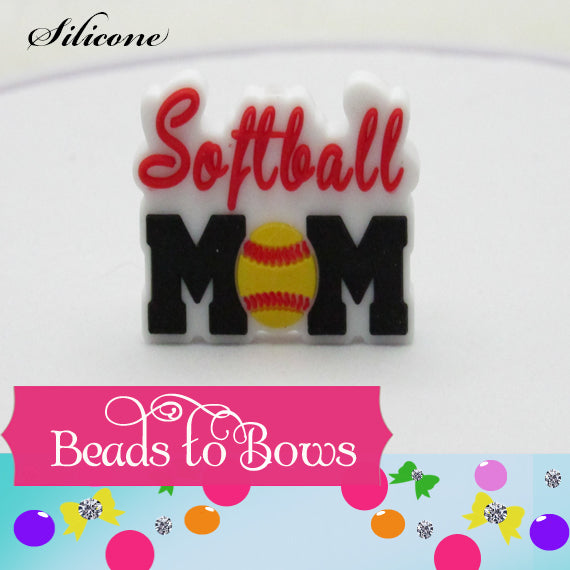 Softball Mom Silicone Focal Bead, Teething Bead, Pacifier bead, Key Chain Ornament (Copy) (Copy)