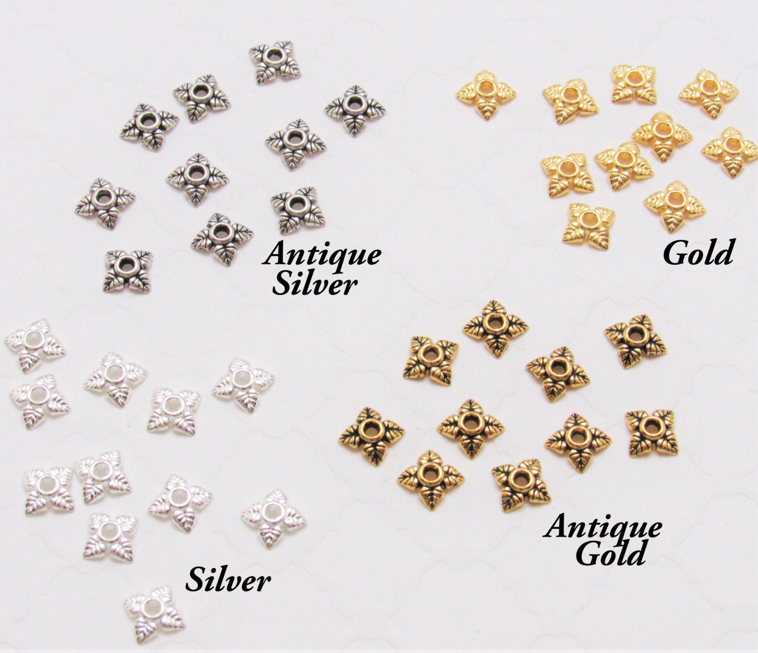 50 Ct. Tibetan Style 6mm Flower Bead Caps, Flower Bead Cap, Beading Supply, Cadmium Free & Lead Free, Gold, Silver Tone Antique Silver, Gold