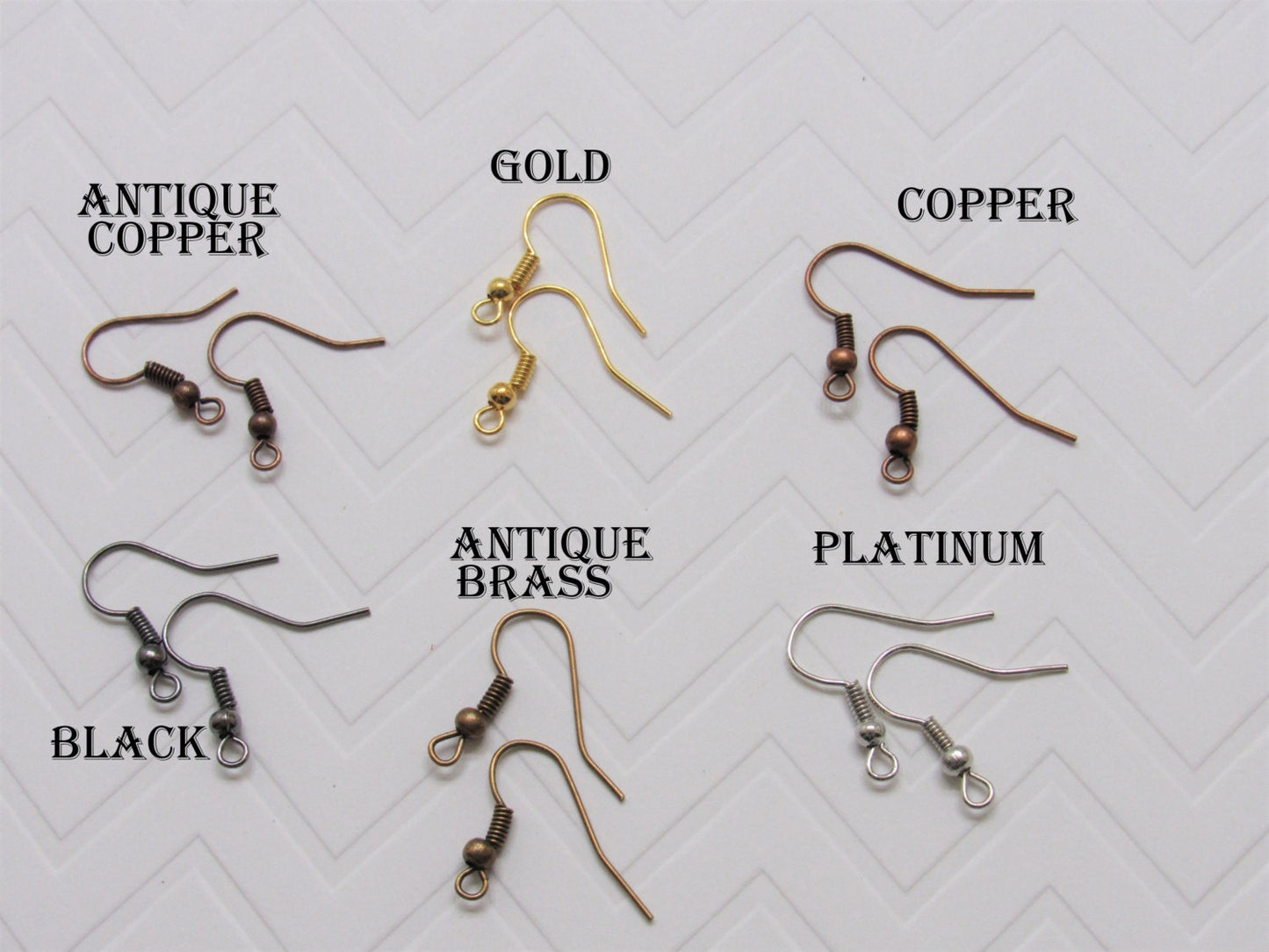10 Pair Gun Metal Earring Hooks And Ear Nuts, Earring Wires, Bead And Coil Fish Hook, Jewelry Findings and Supplies, Earring Wires, Supplies