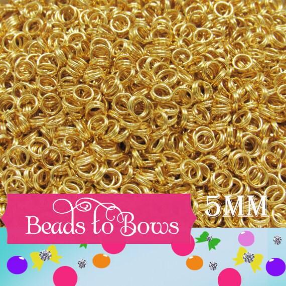 100 Quality 5 mm  Double Loop Gold Split Ring, Jewelry Supply , Double Loop Split Ring Hold There Shape Better Than Standard One