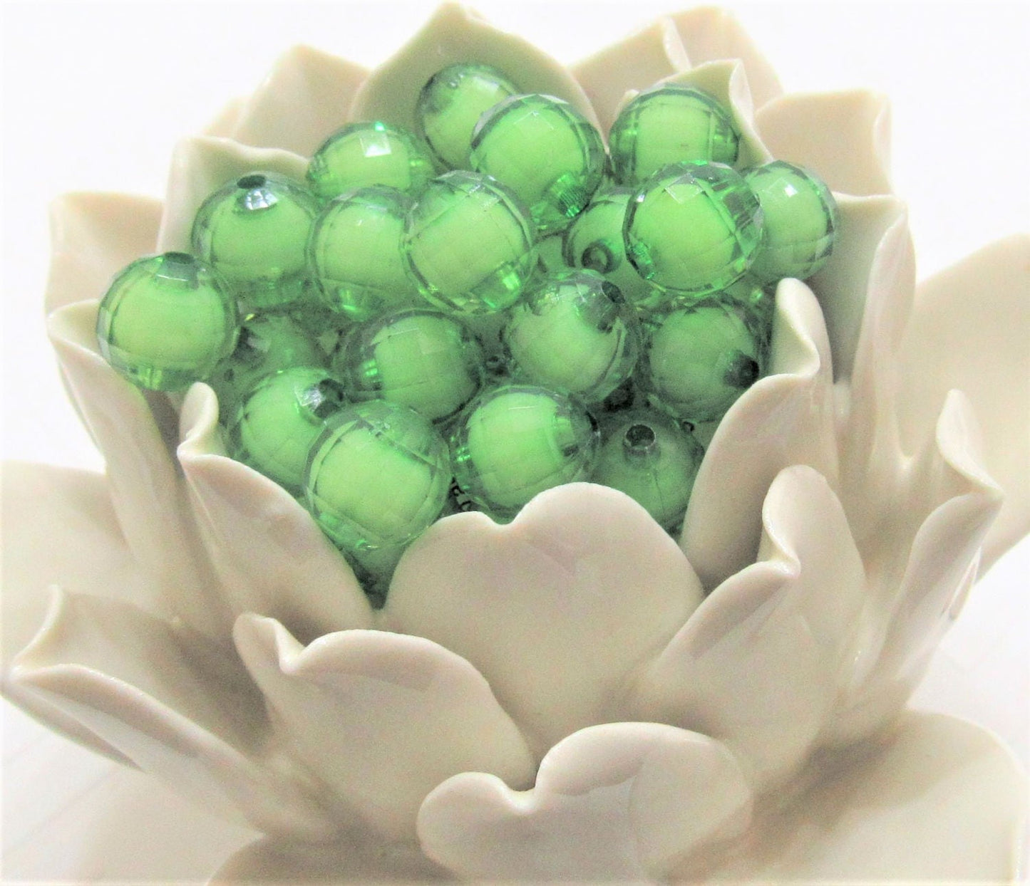 12mm Green Bead In A Bead, Chunky Bubblegum Beads, Chunky Necklace Supply Bead, Gumball Beads, DIY Bubblegum Necklace Beads, Beads