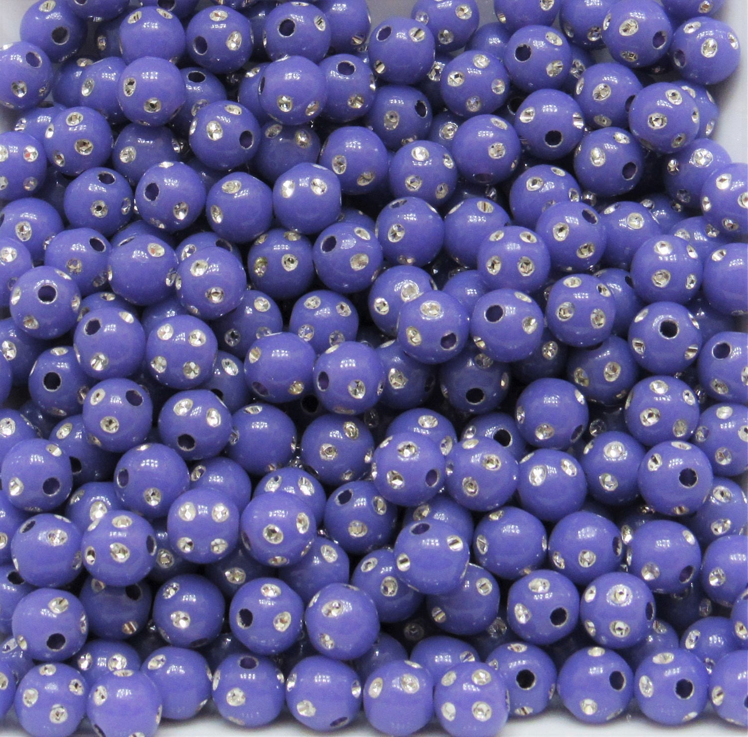 10mm Purple Bubblegum Rhinestone Beads, Bubblegum Beads, Chunky Bling Beads, Gumball Beads Chunky Necklace Beads, Rhinestone look Bead