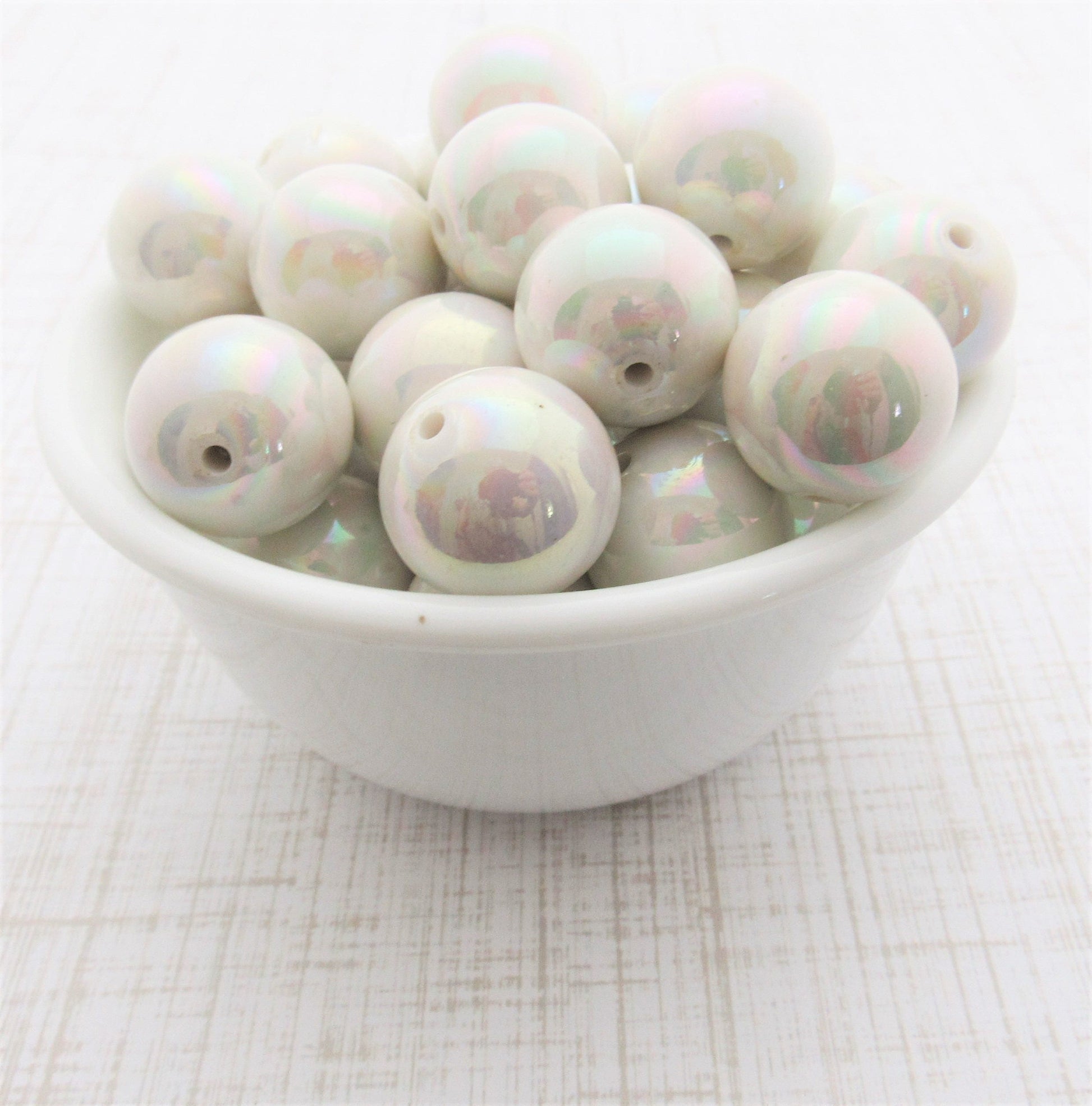 20mm White AB Bubblegum Beads, Chunky Bubblegum Beads, Gumball Beads, Acrylic Beads, Fairy Kawaii Bead Chunky Bubblegum Bead Chunky Bead