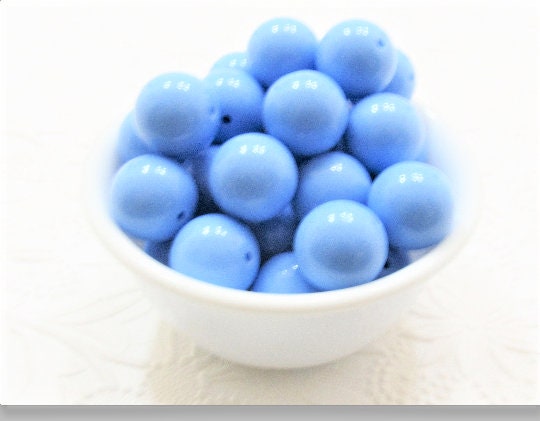 20mm Pale Cornflower Blue Chunky Beads, Bubblegum Beads, Gumball Beads, Chunky Bubble Gum Beads, Chunky Necklace Beads, Gum Ball Beads