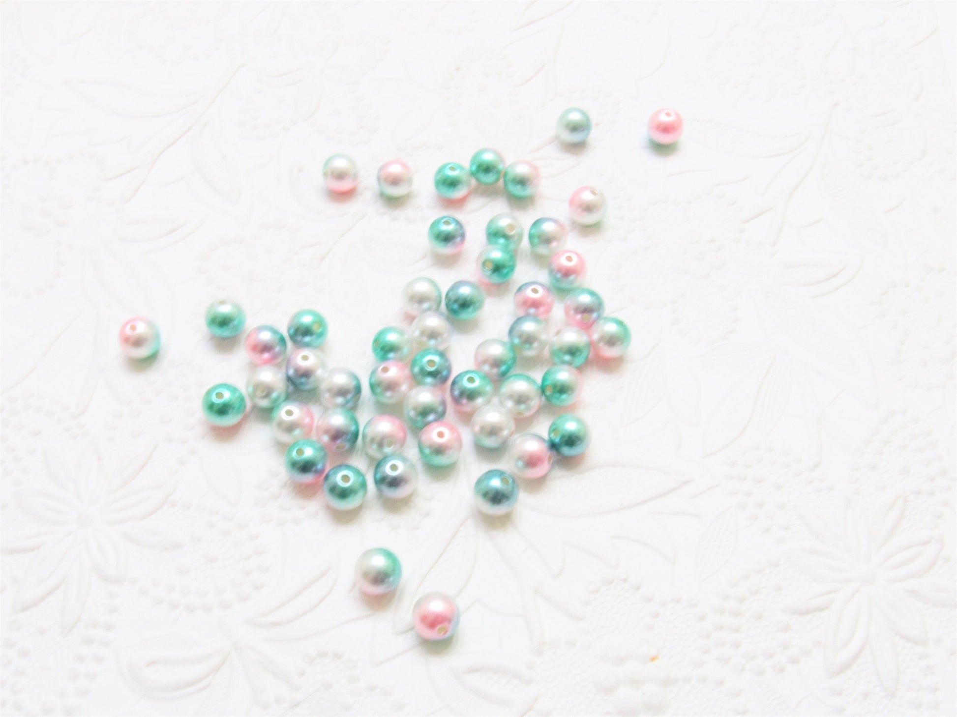 10mm or 12mm Mermaid Bubblegum Pearls, Ombre Acrylic Pearls, Pink and Aqua Pearls, Magic Bubblegum Necklace Supply Bead, Jewelry Supply