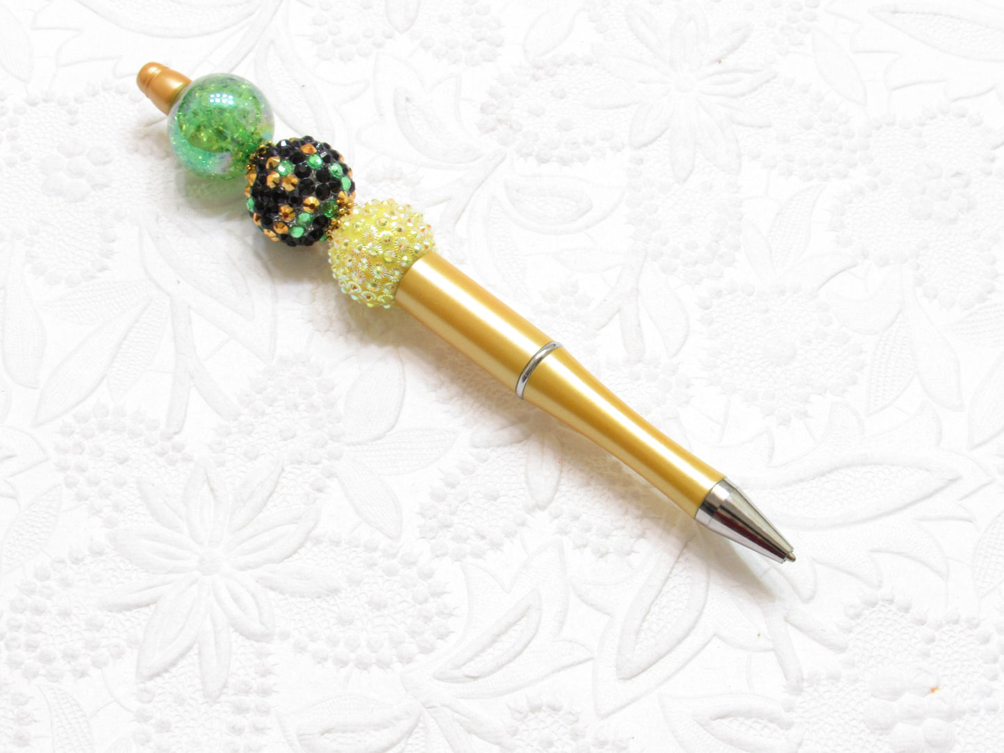 New 1.75 Yellow Bubblegum Beadable Pen Blanks, Yellow Beadable Pen, DIY Plastic Beadable Pens, Black Ink
