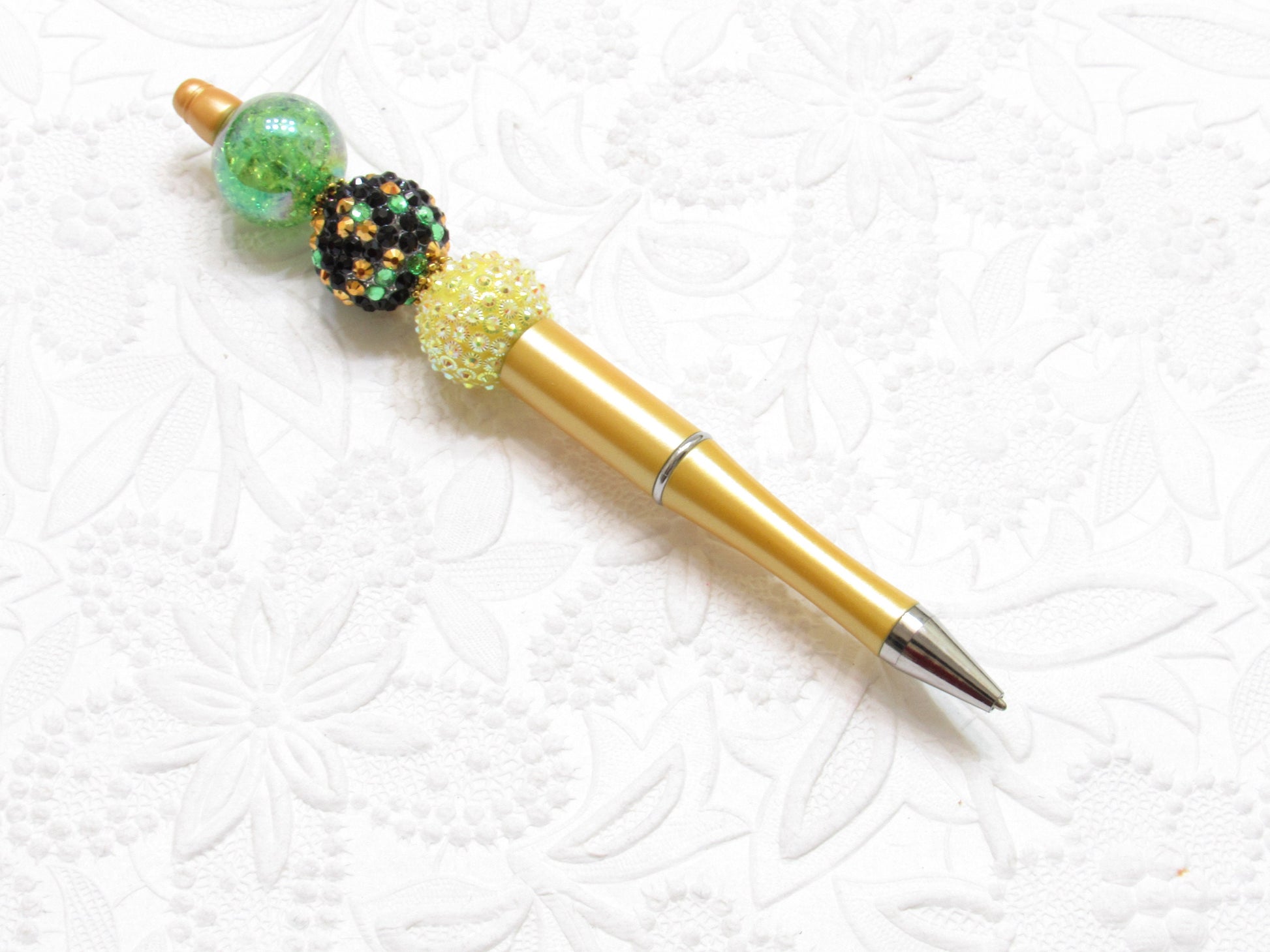New 1.75 Yellow Bubblegum Beadable Pen Blanks, Yellow Beadable Pen, DIY Plastic Beadable Pens, Black Ink