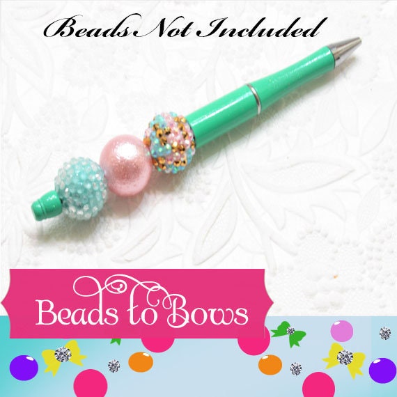 3 for 5.00 DIY Bubblegum Beadable Pen Blanks, Mint Beadable Pen, DIY Plastic Beadable Pens, Black Ink