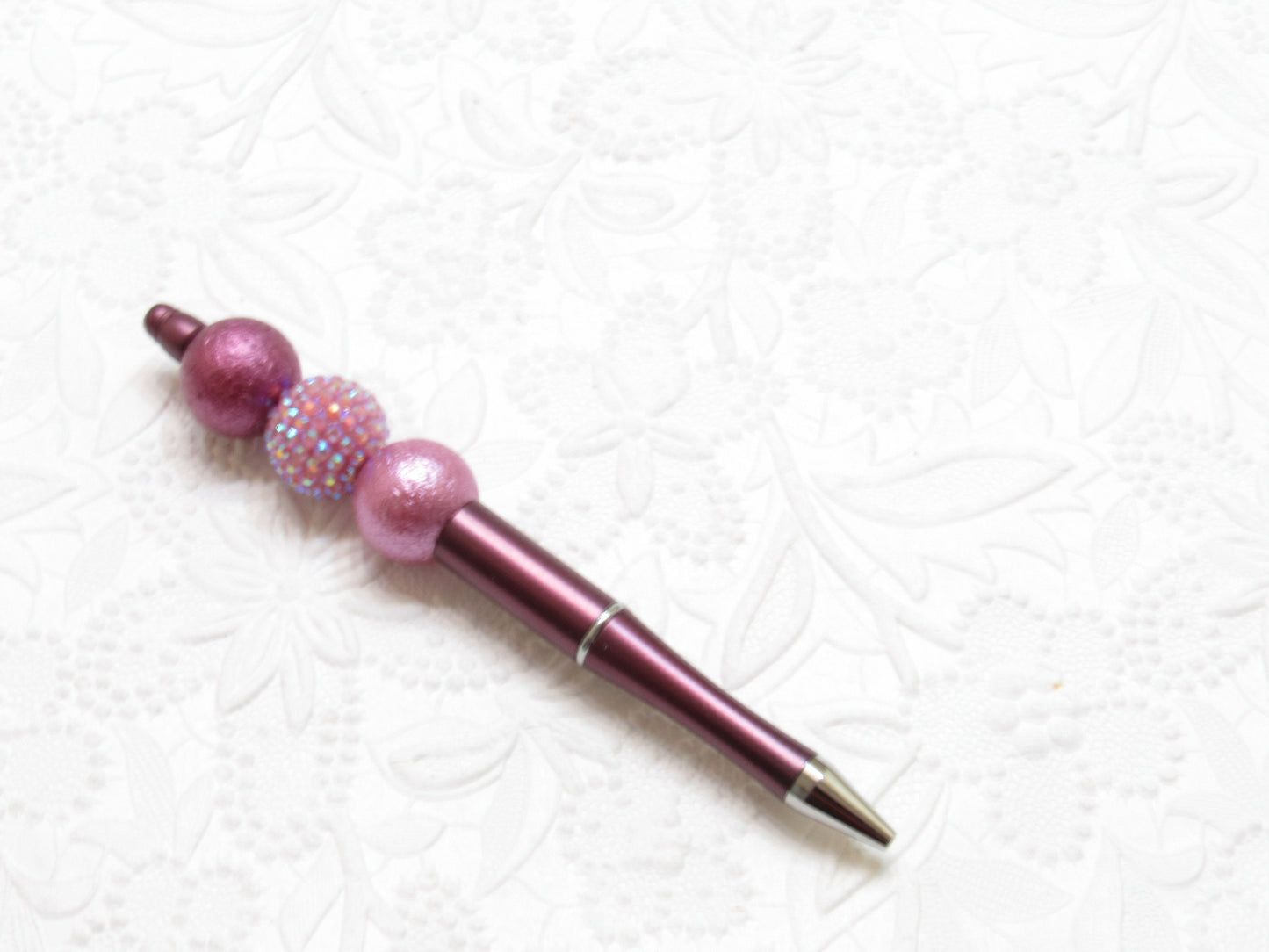 3 for 5.00 DIY Plum Bubblegum Be adable Pen Blanks,  Beadable Pen, DIY Plastic Beadable Pens, Black Ink