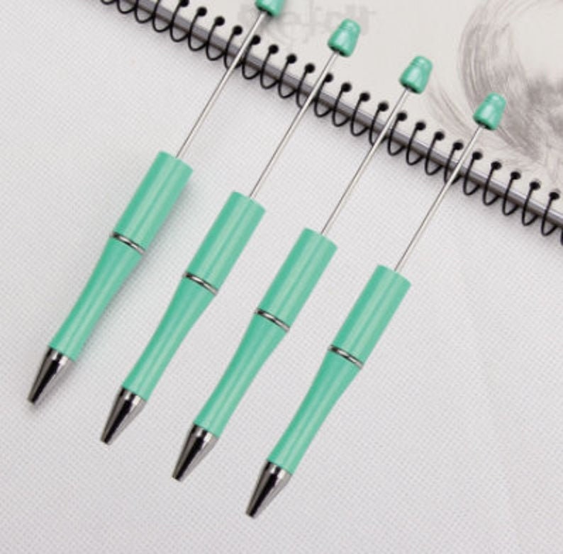 3 for 5.00 DIY Bubblegum Beadable Pen Blanks, Mint Beadable Pen, DIY Plastic Beadable Pens, Black Ink