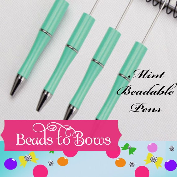 3 for 5.00 DIY Bubblegum Beadable Pen Blanks, Mint Beadable Pen, DIY Plastic Beadable Pens, Black Ink