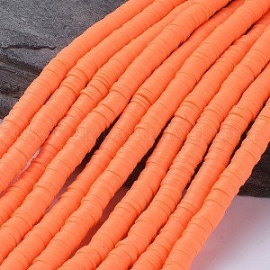 8mm Light Coral Heishi Bead Strands, Flat Round Polymer Clay Beads, Disc Heishi Beads, LIght Weight, Hawiian Earring Beads, Bracelets