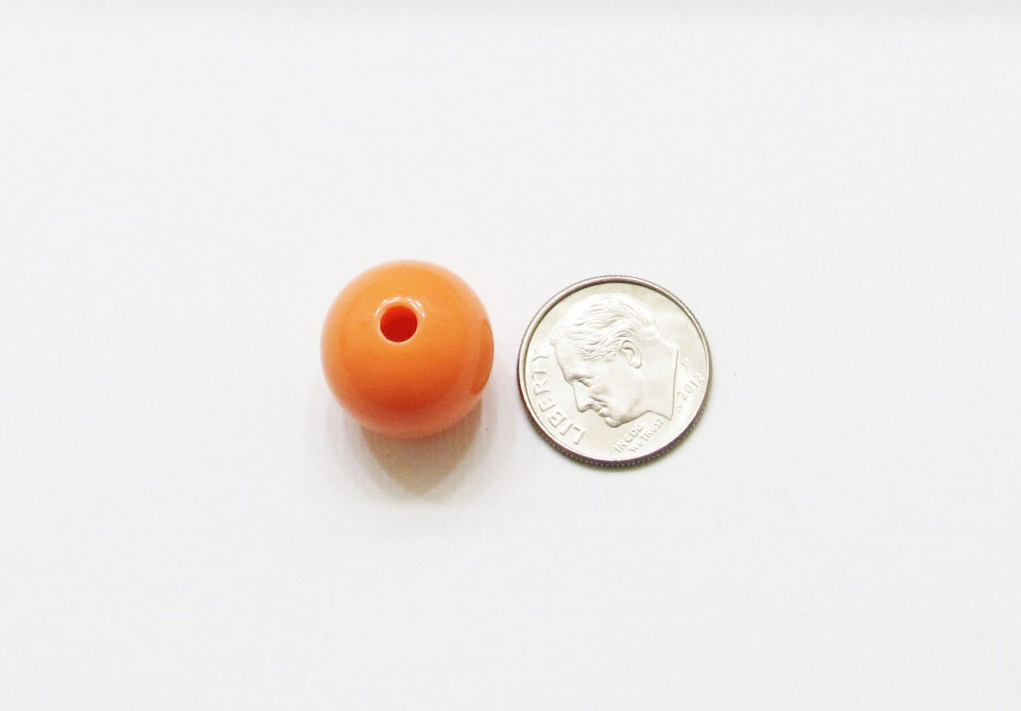 10ct Chunky 16mm Beads Solid Orange Bubblegum Bead, Chunky Gumball Bead, Chunky Necklace Bead Supply, Acrylic Bead