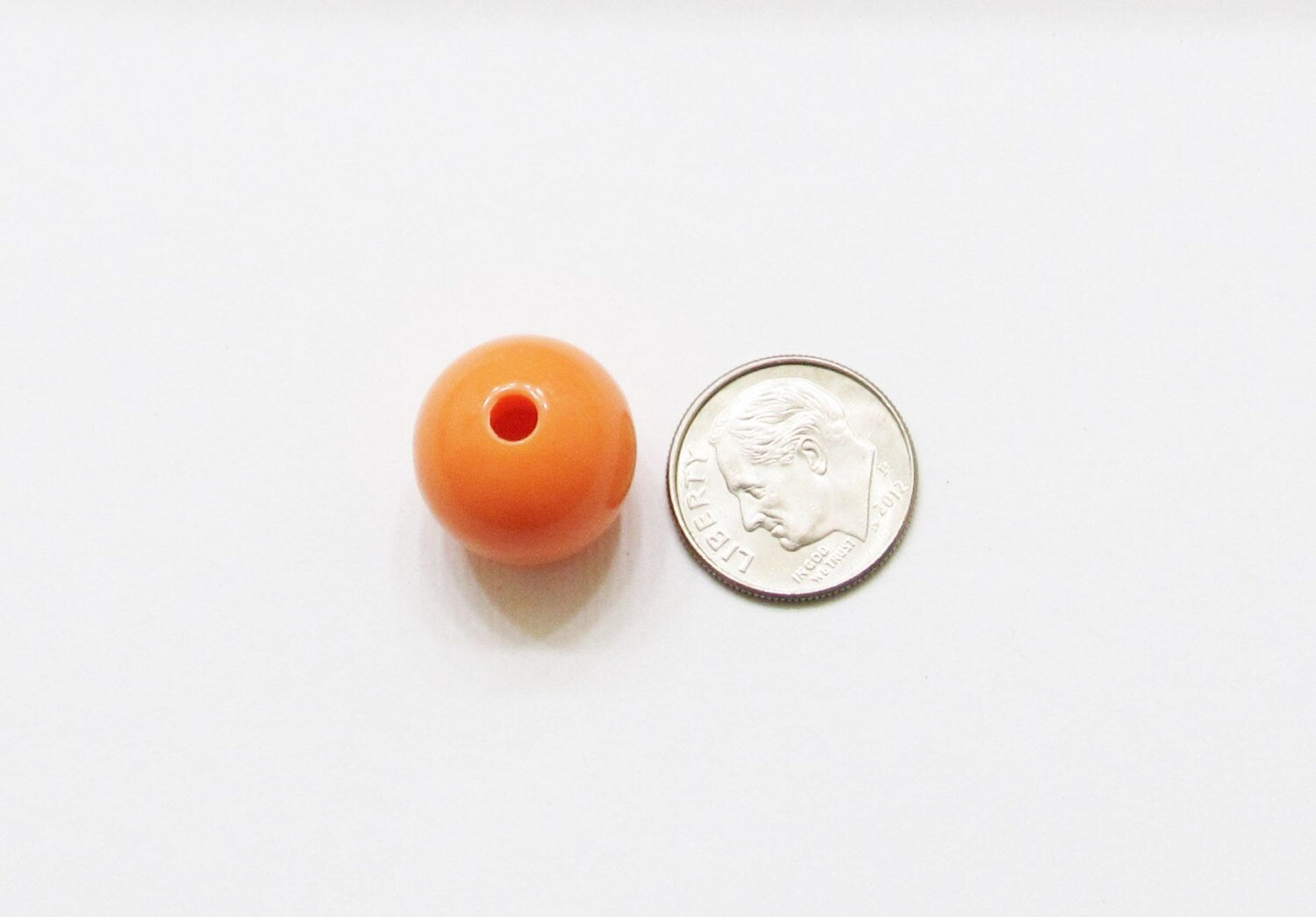 10ct Chunky 16mm Beads Solid Orange Bubblegum Bead, Chunky Gumball Bead, Chunky Necklace Bead Supply, Acrylic Bead